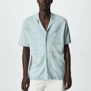 Mango Sky Blue Casual Button Down Shirt